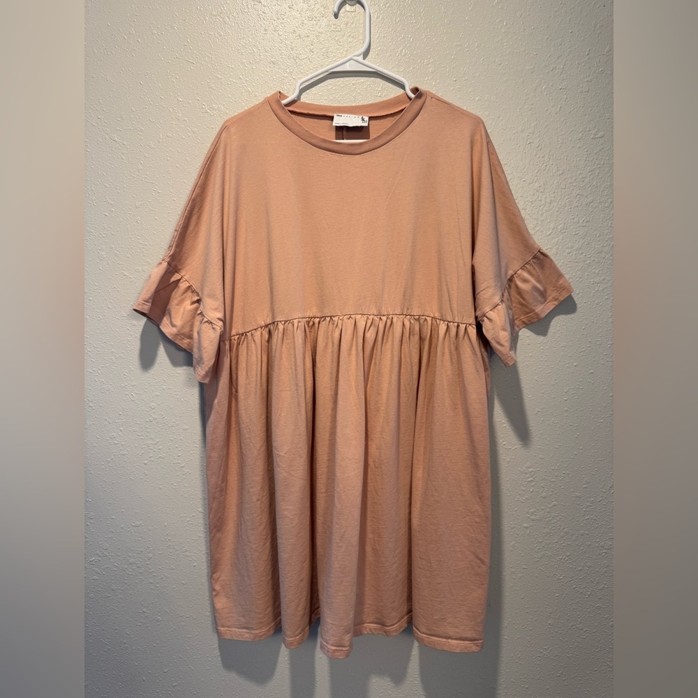 ASOS Babydoll Mini Smock Dress in Blush Pink | Sz 4